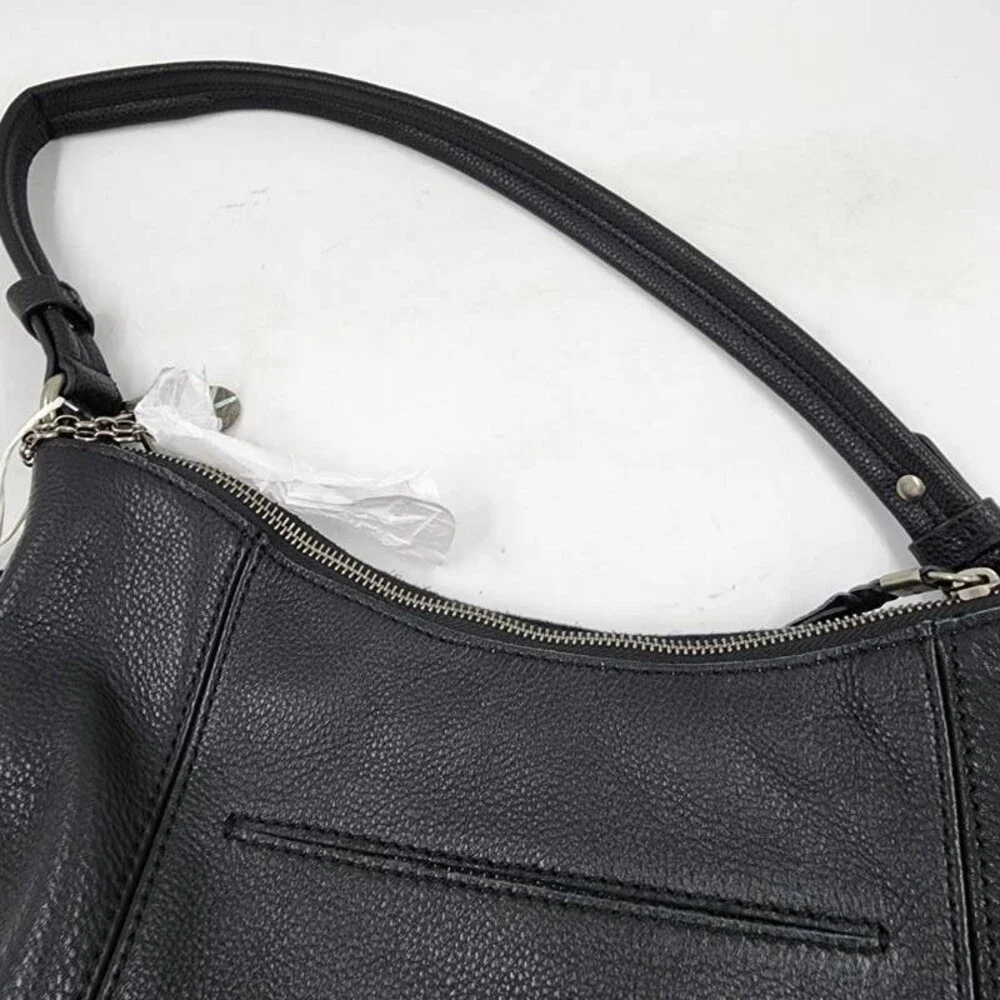 The Sak Sequoia Cow Hide Leather Hobo Bag Women's OS Black Detachable Keychain - Picture 9 of 15